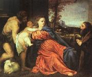 TIZIANO Vecellio Holy Family and Donor t oil painting picture wholesale